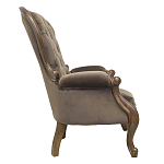 Кресло с мягкой обивкой из коричневого велюра на 4-х деревянных ножках Evelyn Classical Armchair варинант исполнения - 1 | Loft Concept в Брянске