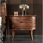 Прикроватный столик из дерева с 2-мя ящиками Moon Walnut Furniture варинант исполнения - 2 | Loft Concept в Брянске