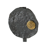 Столик приставной с абстрактным основанием и акцентом в виде золотистого диска Heavenly Space варинант исполнения - 5 | Loft Concept в Брянске