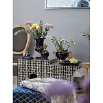 Ваза темно-синяя фарфоровая на бронзовой подставке с ажурным ободком и изогнутыми ручками Eden Garden варинант исполнения - 5 | Loft Concept в Брянске