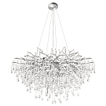 Люстра подвесная с прозрачными стеклянными подвесками в форме капель Диаметр 100 см Droplet Chandelier варинант исполнения - 14 | Loft Concept в Брянске