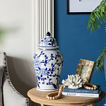 Ваза с крышкой и синим цветочным узором Blue & White Ornament  варинант исполнения - 8 | Loft Concept в Брянске