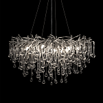 Люстра подвесная с прозрачными стеклянными подвесками в форме капель Диаметр 80 см Droplet Chandelier варинант исполнения - 6 | Loft Concept в Брянске