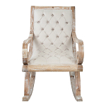 Кресло-качалка с мягкой обивкой из льна Ella Armchair beige варинант исполнения - 1 | Loft Concept в Брянске