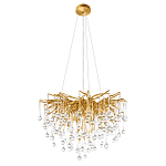 Люстра подвесная с прозрачными стеклянными подвесками в форме капель Диаметр 60 см Droplet Chandelier варинант исполнения - 2 | Loft Concept в Брянске