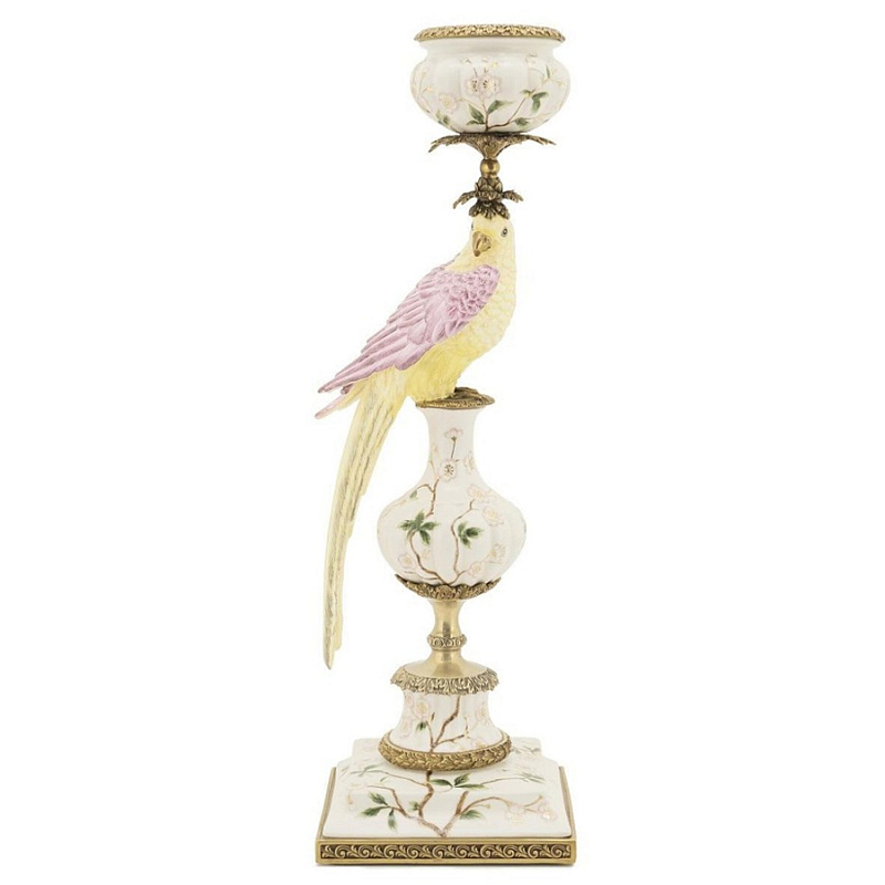 Подсвечник Candleholder Parrot Atlantide Yellow Pink Желтый Розовый Белый Бронза Подсвечник Candleholder Parrot Atlantide Yellow Pink Желтый Розовый Белый Бронза в Брянске | Loft Concept