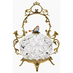 Конфетница с бронзовой ручкой и фарфоровой птичкой на крышке Eden Garden варинант исполнения - 1 | Loft Concept в Брянске