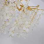 Люстра подвесная с золотистыми ветками и стеклянными подвесками в виде листьев Длина 130 см FAIRYTREE Light варинант исполнения - 4 | Loft Concept в Брянске