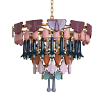 Люстра круглая с декором из разноцветных элементов в виде листьев Changing Seasons варинант исполнения - 10 | Loft Concept в Брянске