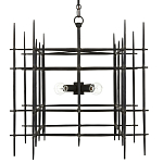 Люстра черная квадратной остроконечной формы Black Square варинант исполнения - 3 | Loft Concept в Брянске