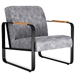 Кресло серый велюр с жесткими подлокотниками на полозьях Ashton варинант исполнения - 1 | Loft Concept в Брянске