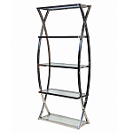 Металлический стеллаж со стеклянными полками Molecule варинант исполнения - 1 | Loft Concept в Брянске