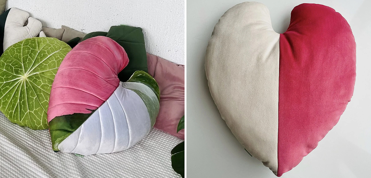 Декоративная подушка Botanical Cushion Filodendron Pink Princess Декоративная подушка Botanical Cushion Filodendron Pink Princess - Loft-Concept в Брянске