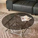 Дизайнерский журнальный стол с круглой столешницей на стальном основании Rivetyk варинант исполнения - 3 | Loft Concept в Брянске