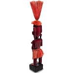 Деревянная декоративная статуэтка Asmat Red Straw Headdress Statuette Red варинант исполнения - 2 | Loft Concept в Брянске