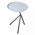 Столик приставной с круглой серой столешницей и черным основанием Round Stable Table варинант исполнения - 2 | Loft Concept в Брянске