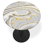Стол журнальный с круглой столешницей из стекла Gray and Gold Marble варинант исполнения - 2 | Loft Concept в Брянске