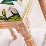 Банкетка из натурального бука золотистая с изображением птиц и цветов Blooming Bird варинант исполнения - 4 | Loft Concept в Брянске