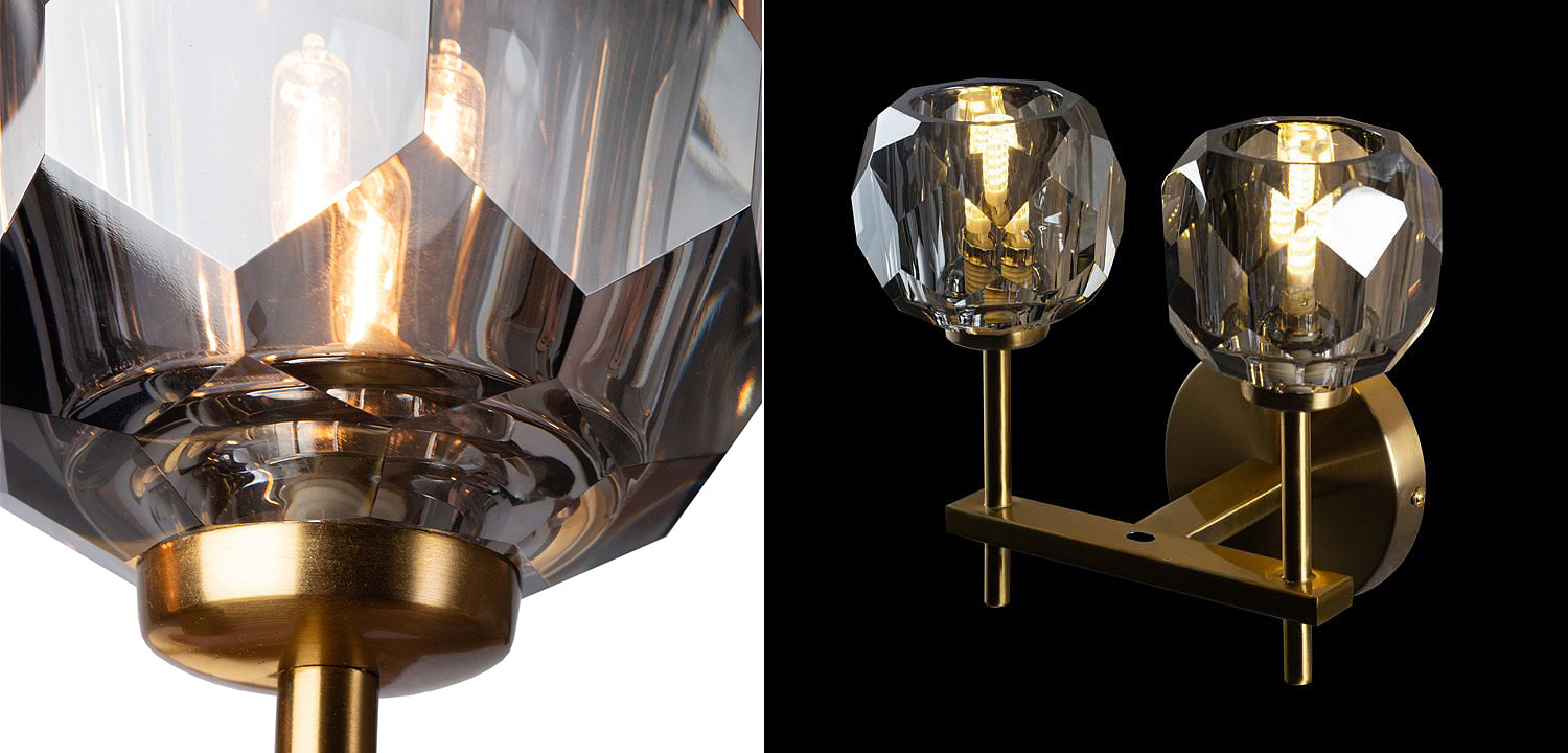 Бра RH Boule de Cristal Double Sconce smoky Бра RH Boule de Cristal Double Sconce smoky - Loft-Concept в Брянске