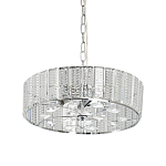 Люстра круглая на цепи цвета хром с прозрачными рельефными хрустальными пластинами Textured Glass Chandelier варинант исполнения - 1 | Loft Concept в Брянске