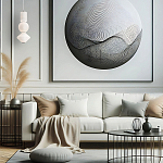 Подвесной светильник белого цвета с тремя геометрическими плафонами Alora Mood варинант исполнения - 7 | Loft Concept в Брянске