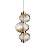 Подвесной светильник с 3-мя рифлеными стеклянными шарами Marcelh Light варинант исполнения - 1 | Loft Concept в Брянске