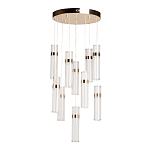 Люстра каскадная с прозрачными цилиндрическими плафонами Jenae Glass Tube Lighting варинант исполнения - 2 | Loft Concept в Брянске