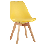 Стул с основой из пластика и мягким сиденьем Arvika Yellow варинант исполнения - 1 | Loft Concept в Брянске