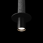 Подвесной светильник с узким цилиндрическим плафоном и черным металлическим декором Concrete Pipe варинант исполнения - 7 | Loft Concept в Брянске