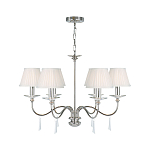 Люстра цвета никель с прозрачными стеклянными подвесками в форме капель Elstead Lighting варинант исполнения - 2 | Loft Concept в Брянске