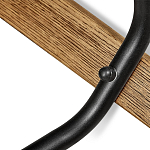 Барный стул со спинкой и металлической подставкой на 4-х деревянных ножках Бежевый Велюр Vendramin Chair варинант исполнения - 6 | Loft Concept в Брянске