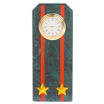 Часы погон ВС подарочные настольные из натурального камня Змеевик Military Clock варинант исполнения - 13 | Loft Concept в Брянске