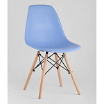 Пластиковый стул на ножках из массива бука Eames Blue варинант исполнения - 1 | Loft Concept в Брянске