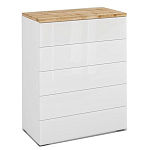 Комод с белым глянцевым фасадом с 5-ю ящиками Grace of Furniture  варинант исполнения - 1 | Loft Concept в Брянске