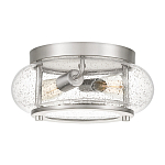 Потолочный светильник цвета никель с плафоном из прозрачного фактурного стекла Quoizel варинант исполнения - 1 | Loft Concept в Брянске