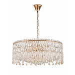 Люстра круглая с хрустальными подвесками на золотистом каркасе Roul Crystal Light варинант исполнения - 9 | Loft Concept в Брянске