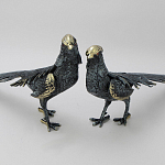 Статуэтка бронзовая пара Фазаны синие Bronze Birds варинант исполнения - 4 | Loft Concept в Брянске