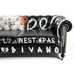 Диван Честерфильд граффити graffiti Orange Sofa натуральная кожа варинант исполнения - 9 | Loft Concept в Брянске