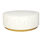 Стол журнальный Белый RADIAL BONE INLAY COFFEE TABLE NATURAL варинант исполнения - 1 | Loft Concept в Брянске