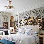 Обои ручная роспись в стиле Арт-деко Rateau Colourway SC-243 on Deep Rich Gold gilded paper варинант исполнения - 1 | Loft Concept в Брянске