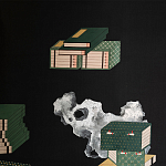 Обои ручная роспись The Art of Learning and Steps for the Flowers by Teo Yang Original colourway on Pitch dyed silk варинант исполнения - 3 | Loft Concept в Брянске