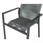 Стул темно-серый с высокой плетеной спинкой и сиденьем Braided Strength варинант исполнения - 7 | Loft Concept в Брянске