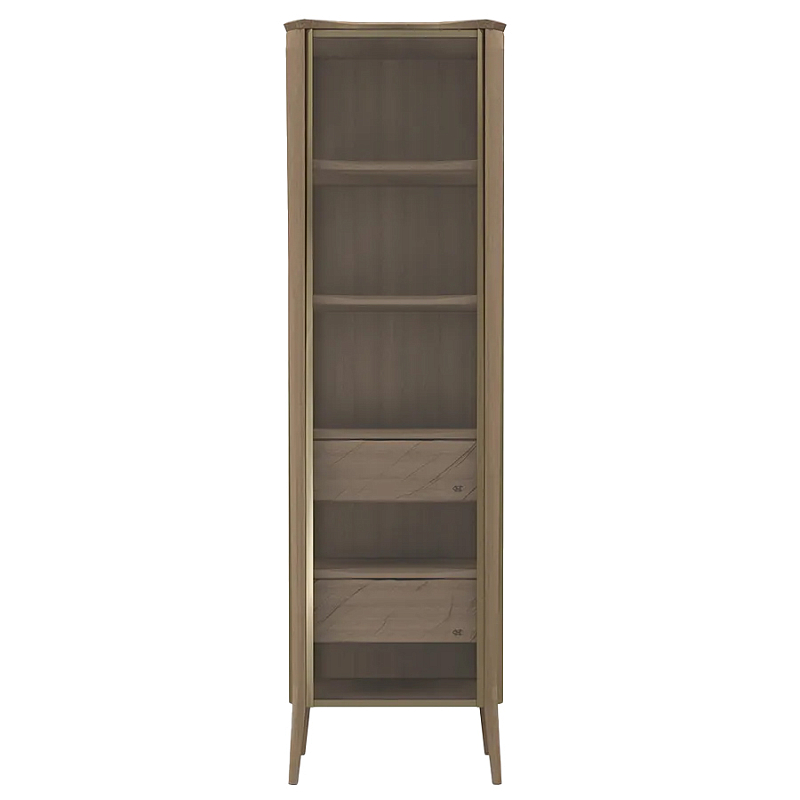 Витрина правая из массива дуба с 5-ю полками и 2-мя ящиками Tasteful Furniture Венге Седой Орех Капучино  в Брянске | Loft Concept 