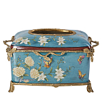 Салфетница прямоугольная голубого цвета с цветами и бабочками Blue Garden варинант исполнения - 1 | Loft Concept в Брянске