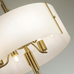 Люстра на штанге с белым круглым плафоном на бронзовом основании с вертикальным декором из металлических трубок Sohne варинант исполнения - 4 | Loft Concept в Брянске