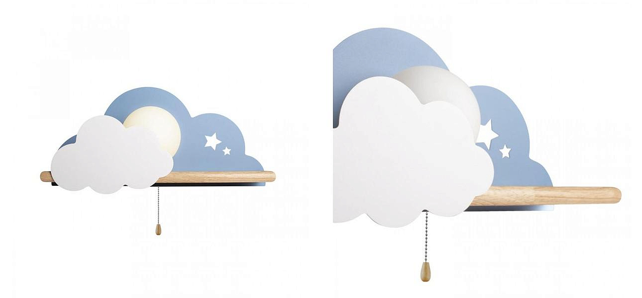 Бра с полкой голубое Облако Wall Lamp Blue Cloud Бра с полкой голубое Облако Wall Lamp Blue Cloud - Loft-Concept в Брянске