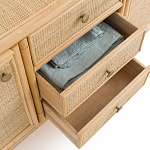 Длинный комод из ротанга с дверцами и ящиками Simone Rattan Chest of Drawers варинант исполнения - 4 | Loft Concept в Брянске