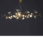 Люстра в виде золотой ветки с цветами и птичками Marvelous Garden варинант исполнения - 7 | Loft Concept в Брянске