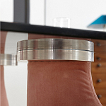 Обеденный стол со стеклянной столешницей и розовыми ножками с тканевой обивкой Wrigley варинант исполнения - 3 | Loft Concept в Брянске