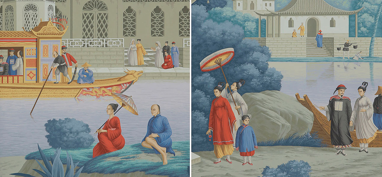 Обои ручная роспись Procession Chinoise Charvet on scenic paper Обои ручная роспись Procession Chinoise Charvet on scenic paper - Loft-Concept в Брянске